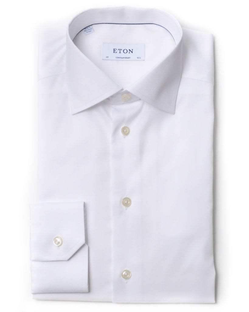 Eton’s classic dress shirt in white designed with Swedish craftsmanship since 1928.