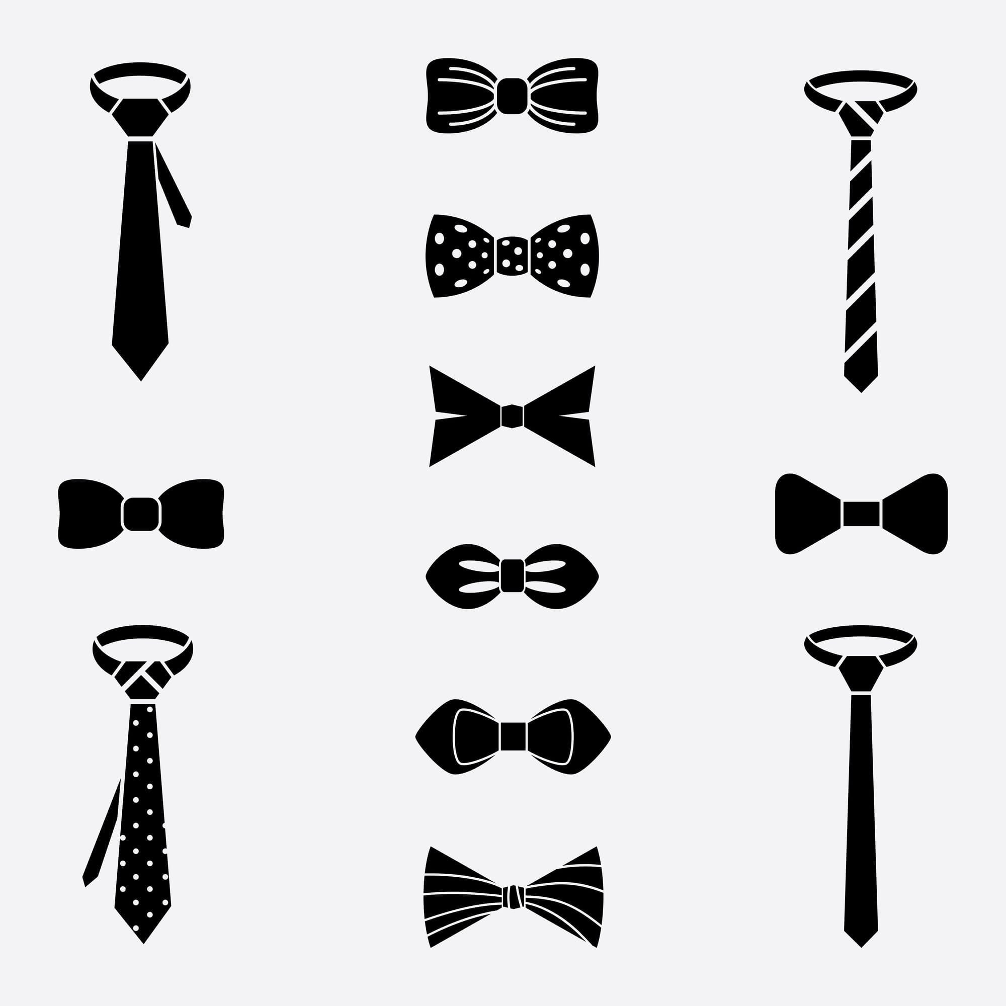 Men's Tie Styles: Four-In-Hand Necktie, Skinny Tie, Bowtie, Cravat, Ascot