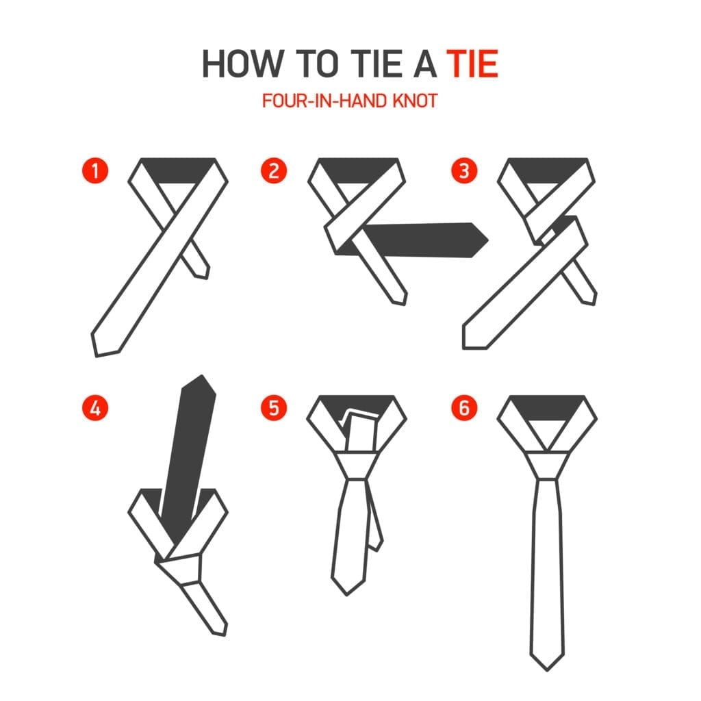 How to Tie a Four-In-Hand Knot Men's Necktie
