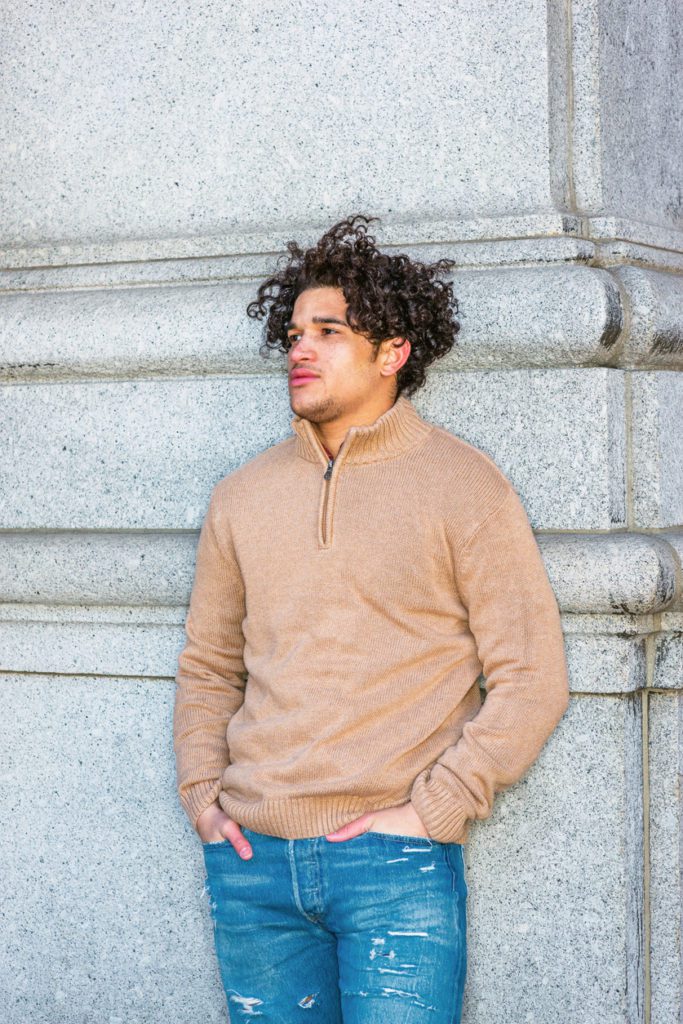 How Men Can Style Around Solid Quarter-Zip Sweater