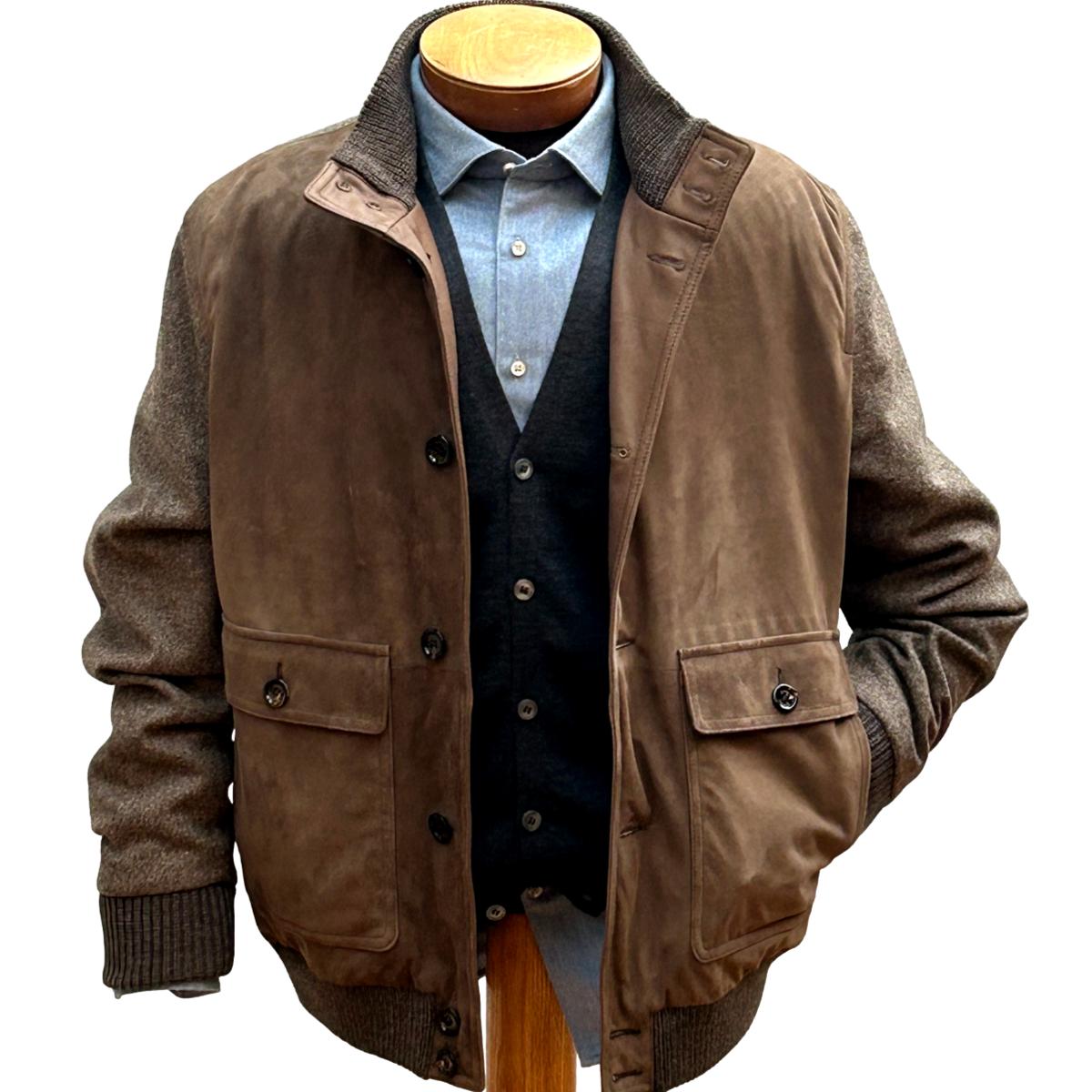 Suede Outerwear Ensemble