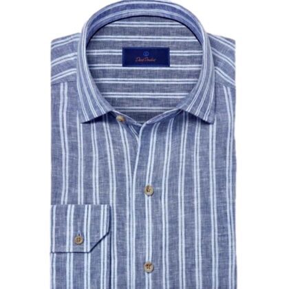 Washable Linen Striped Sport Shirt
