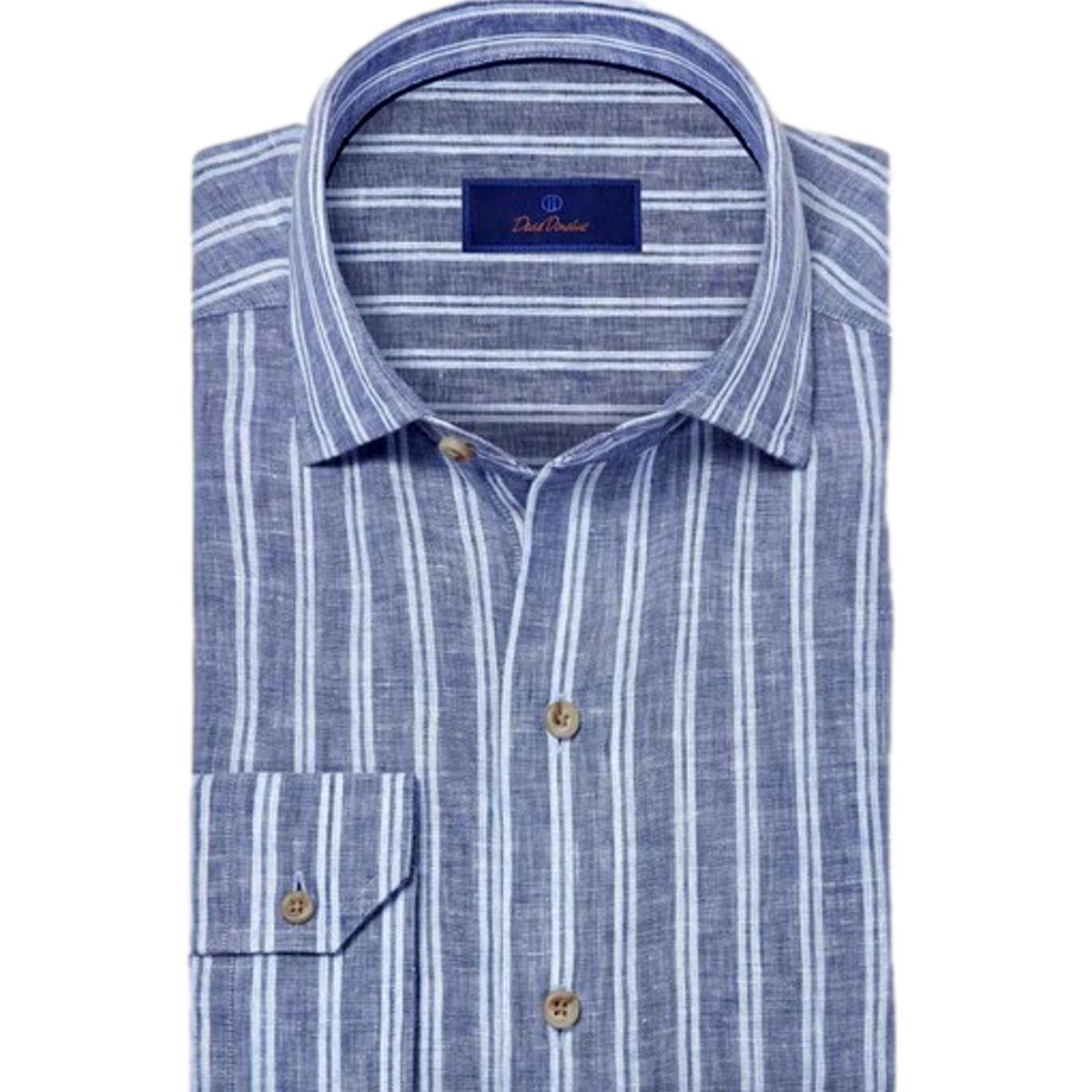 Washable Linen Striped Sport Shirt