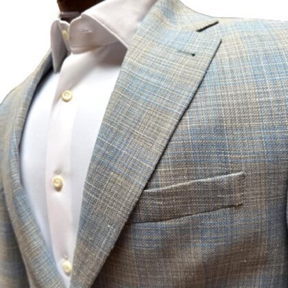 Wool Silk Linen Plaid