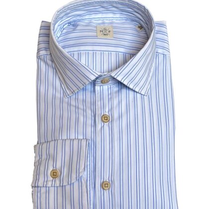 Blue and White Striped LS Sport SHirt