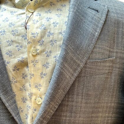 Wool Blend Plaid Sport Coat from Italy