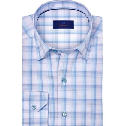 Plaid Cotton LS Shirt Hidden Button Down Collar
