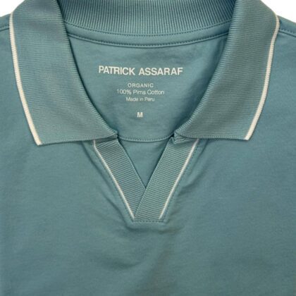 Tipped SS Knit Johnny Collar