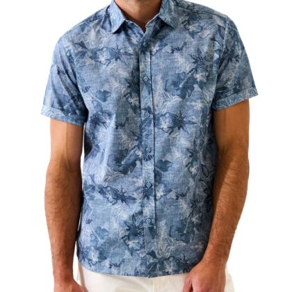 Abstract Floral SS Cotton Sport Shirt