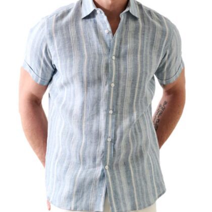 Striped Linen SS Sport Shirt
