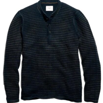 Cotton Links Henley Sweater