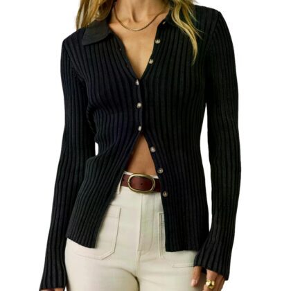 Ribbed Cardigan iin Organic Cotton
