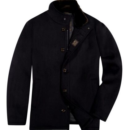 Wool Car Coat with Quilted Lining