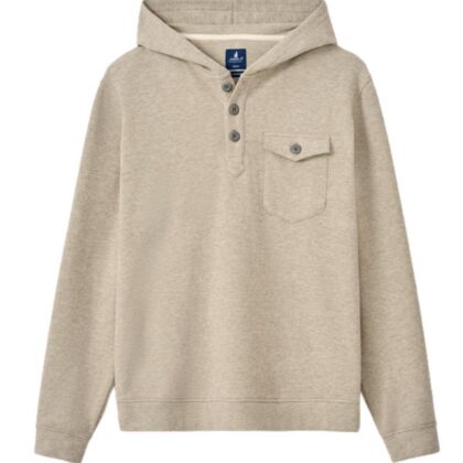 Ribbed Weave Hooded Henley