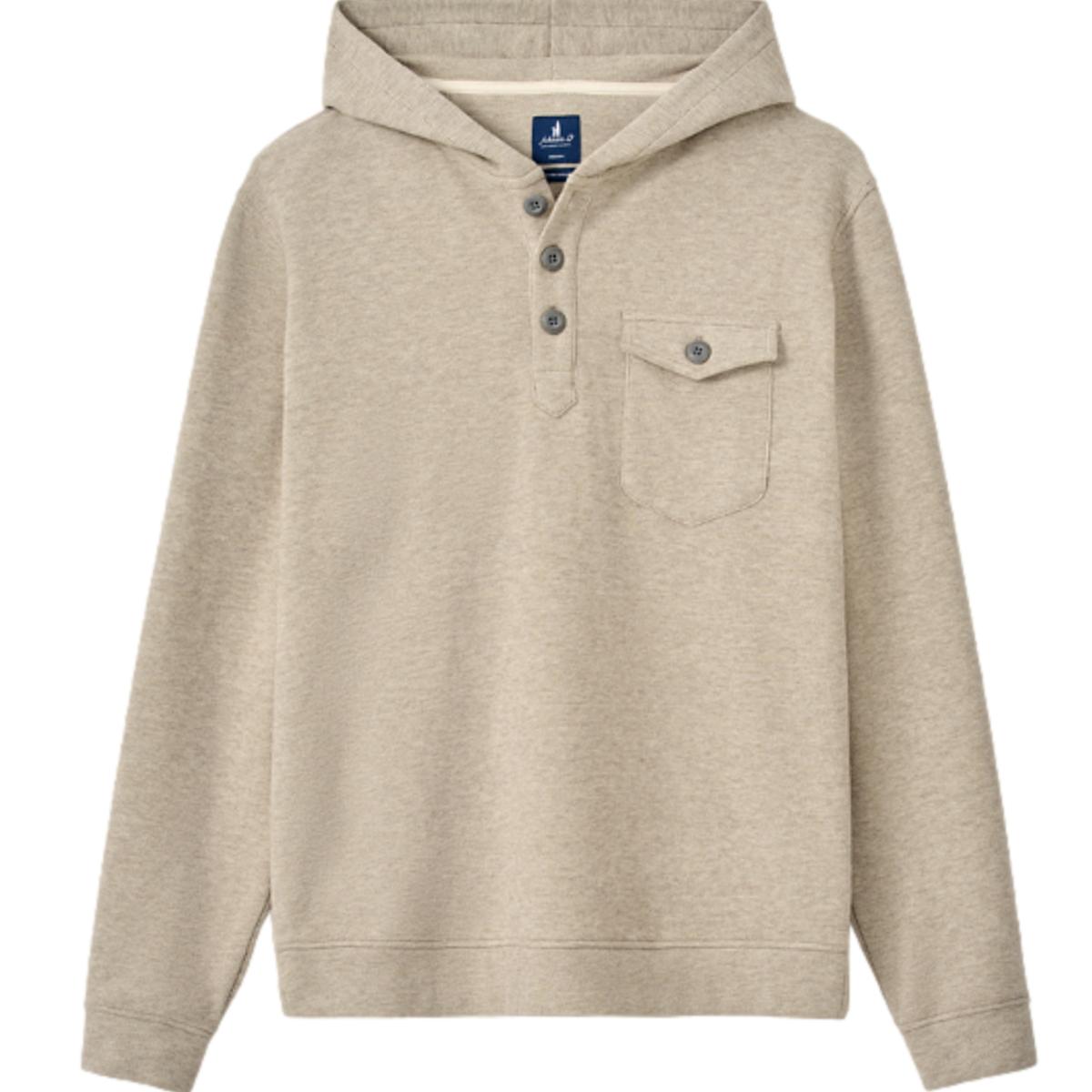 Ribbed Weave Hooded Henley
