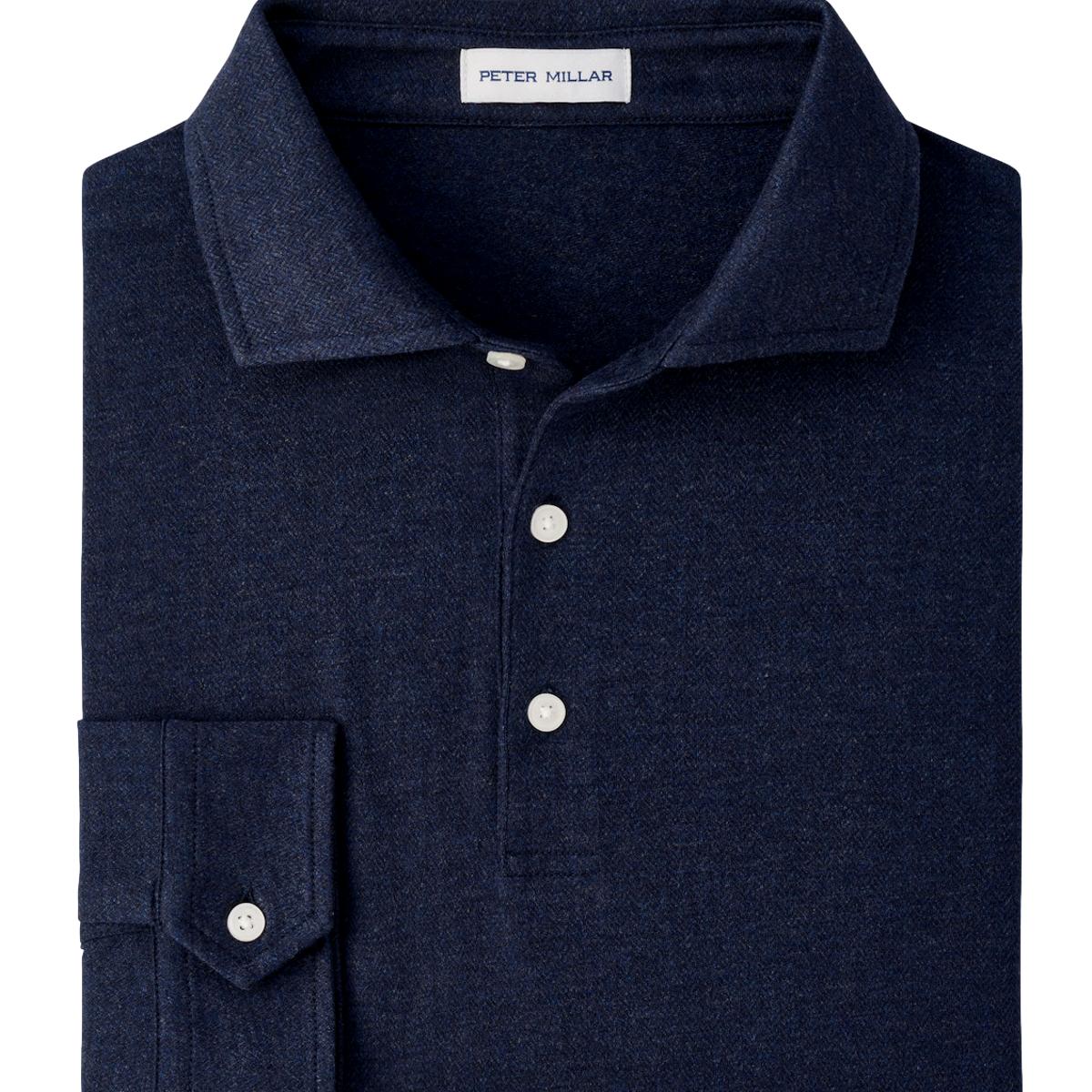 Herringbone Weave LS Polo