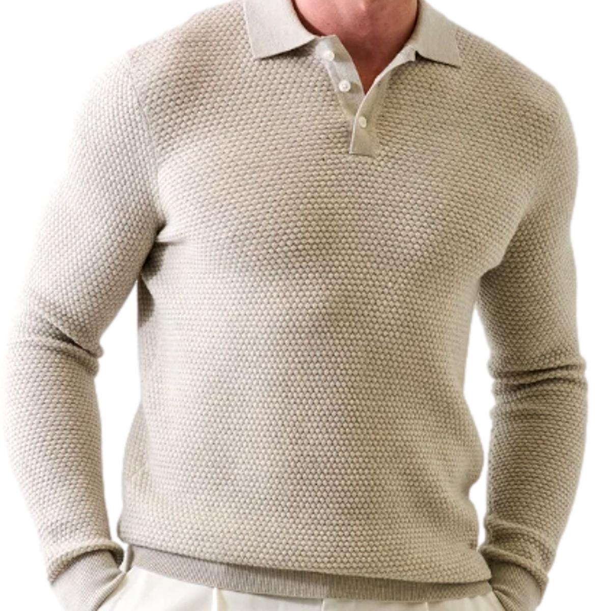 Three Button Bubble Knit Polo