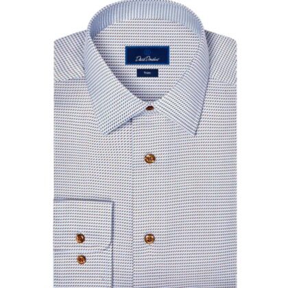 Off White Cotton Shirt with Tan Deco