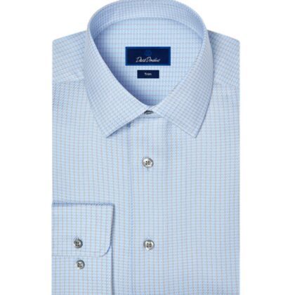 Light Blue Ground with Tan Deco Cotton Shirt