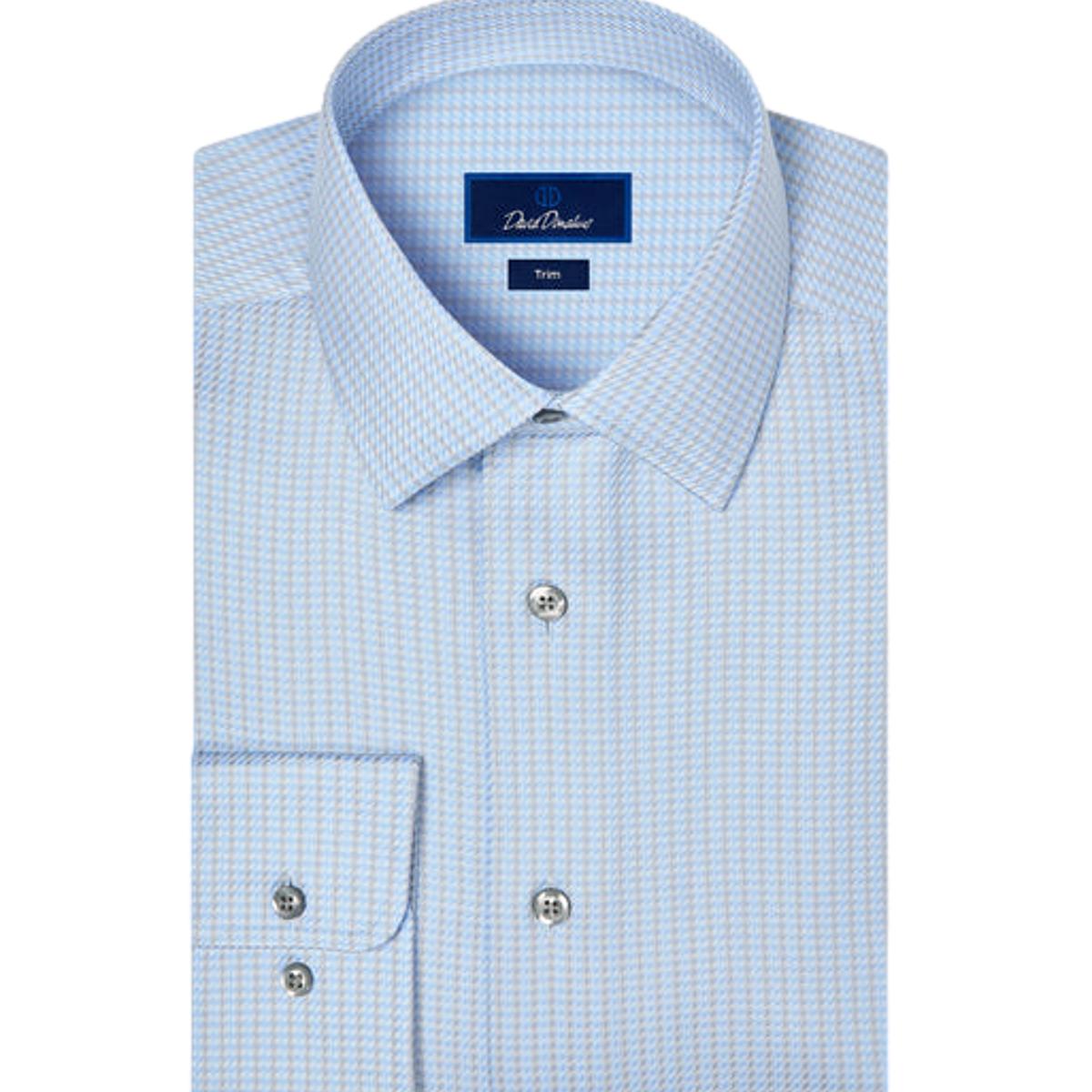 Light Blue Ground with Tan Deco Cotton Shirt
