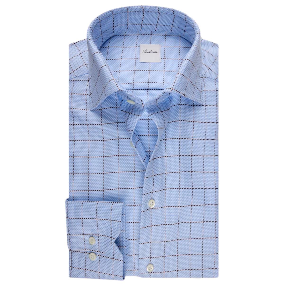 Cotton Plaid with Blue and Brown Window Pane