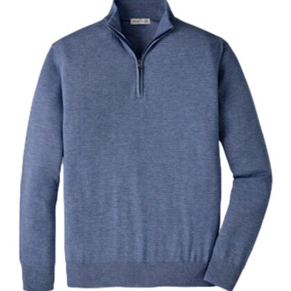 Canton Stripe Quarter Zip Merino Cotton Blend