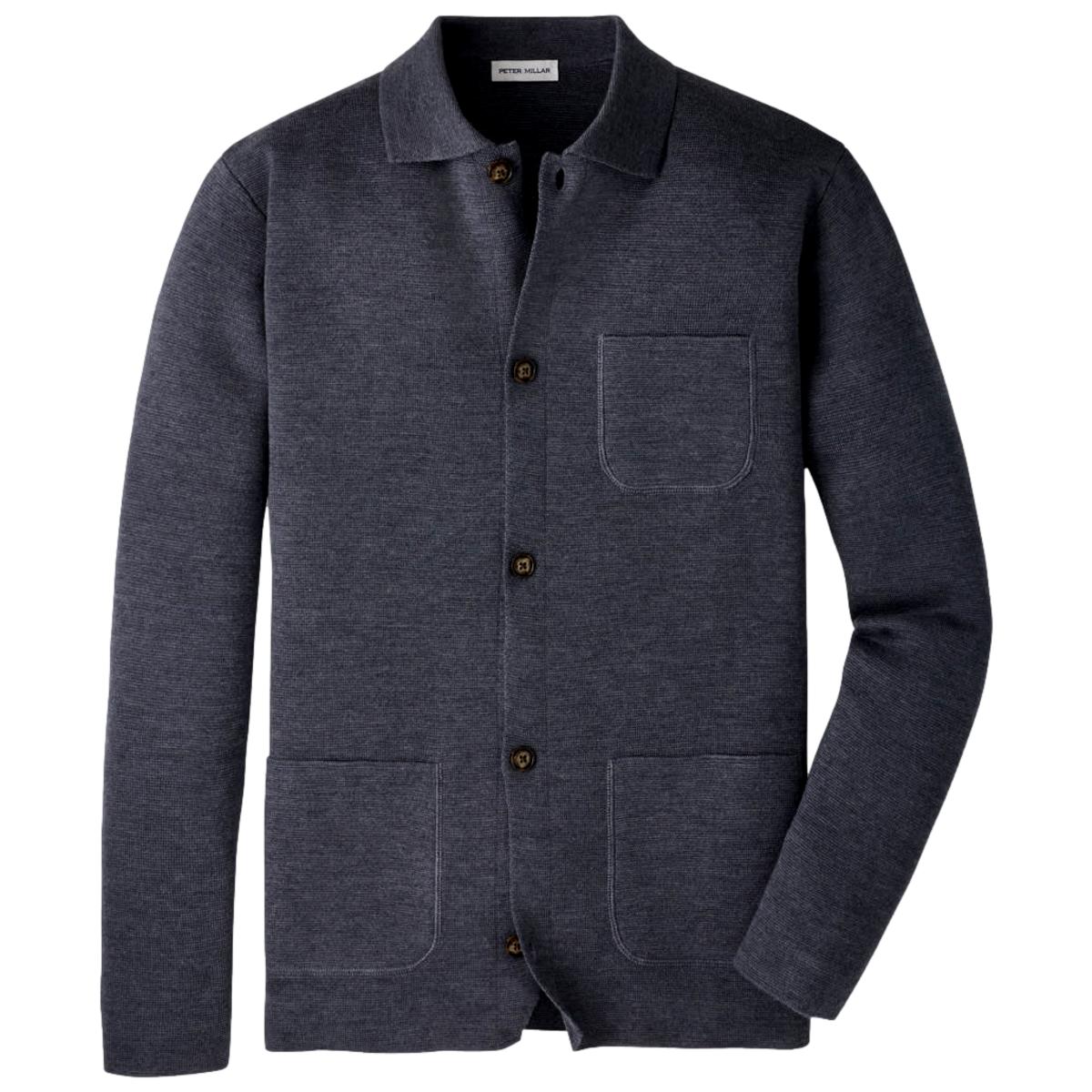 Collared Merino wool Blend Button Down Sweater