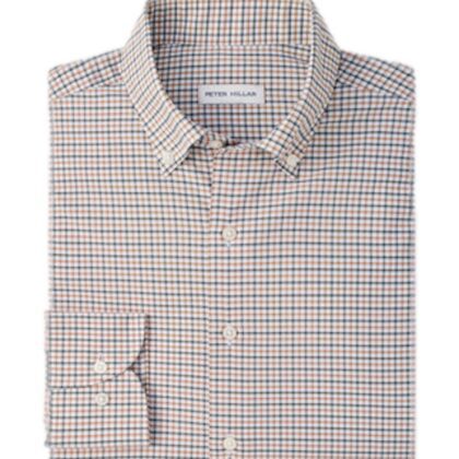 Button Down Collared LS Checked Sport Shirt