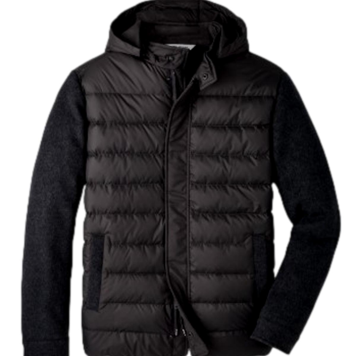 Quilted Merino Slleves Hybrid Jacket Removable Hood