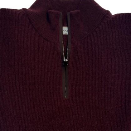 Woven Weave Wool Blend Quarter Zip from Italy