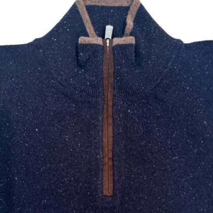 Cashmere and Wool Donegal Quarter Zip