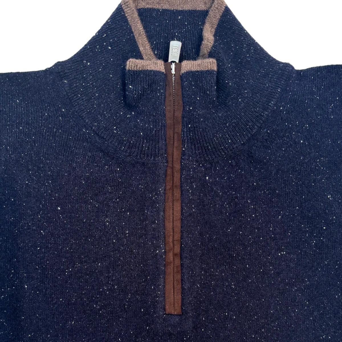 Cashmere and Wool Donegal Quarter Zip