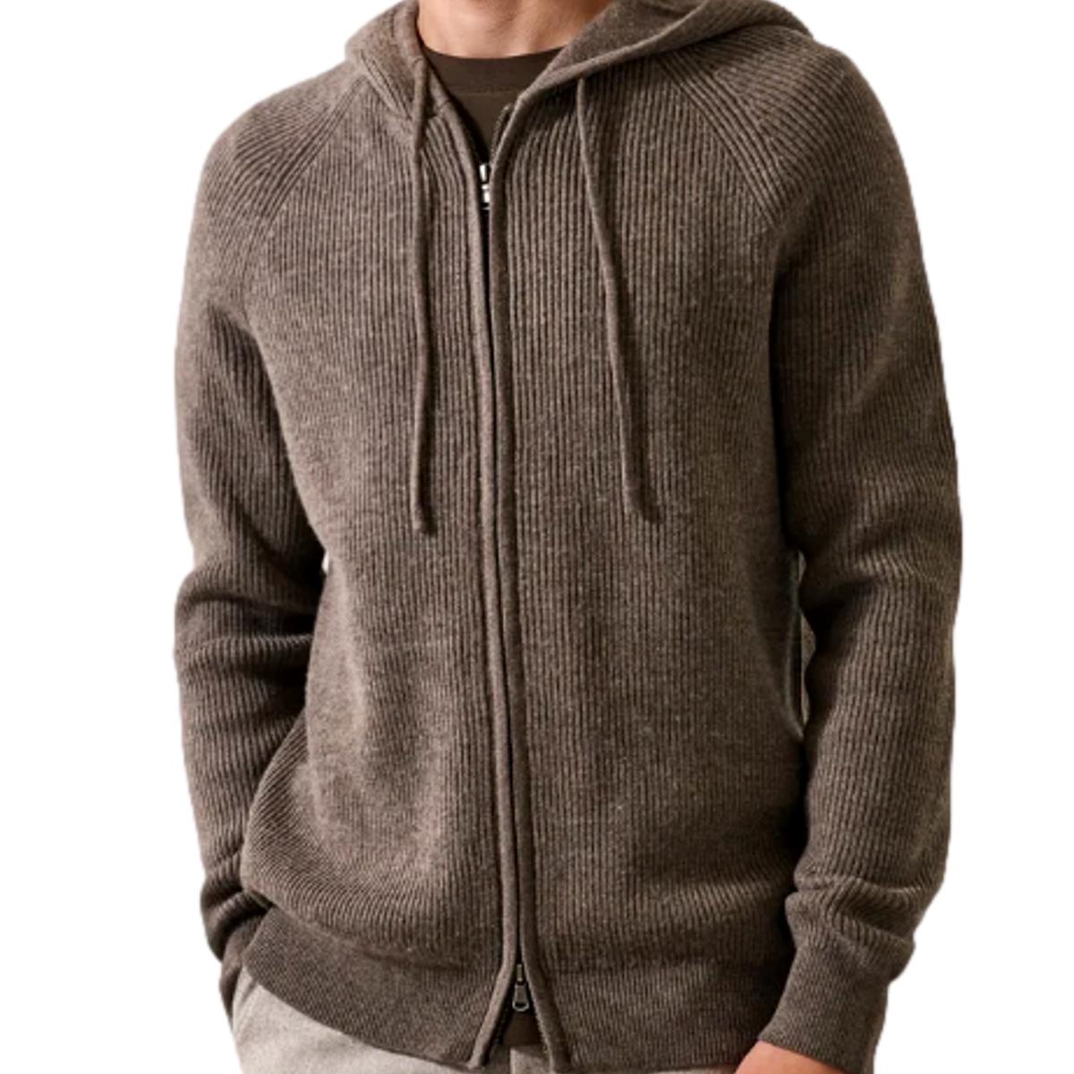 Merino Wool Vertical Rib Hoodie