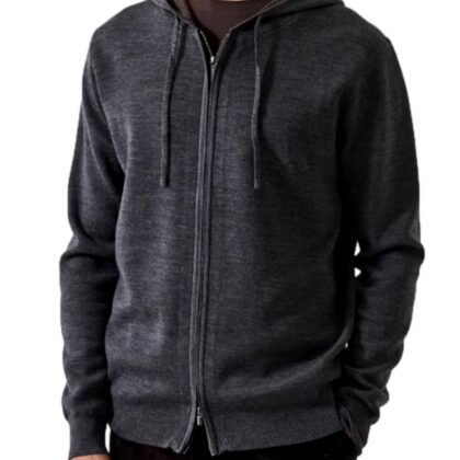 Mewrino Wool Full zip Cardigan with Hood
